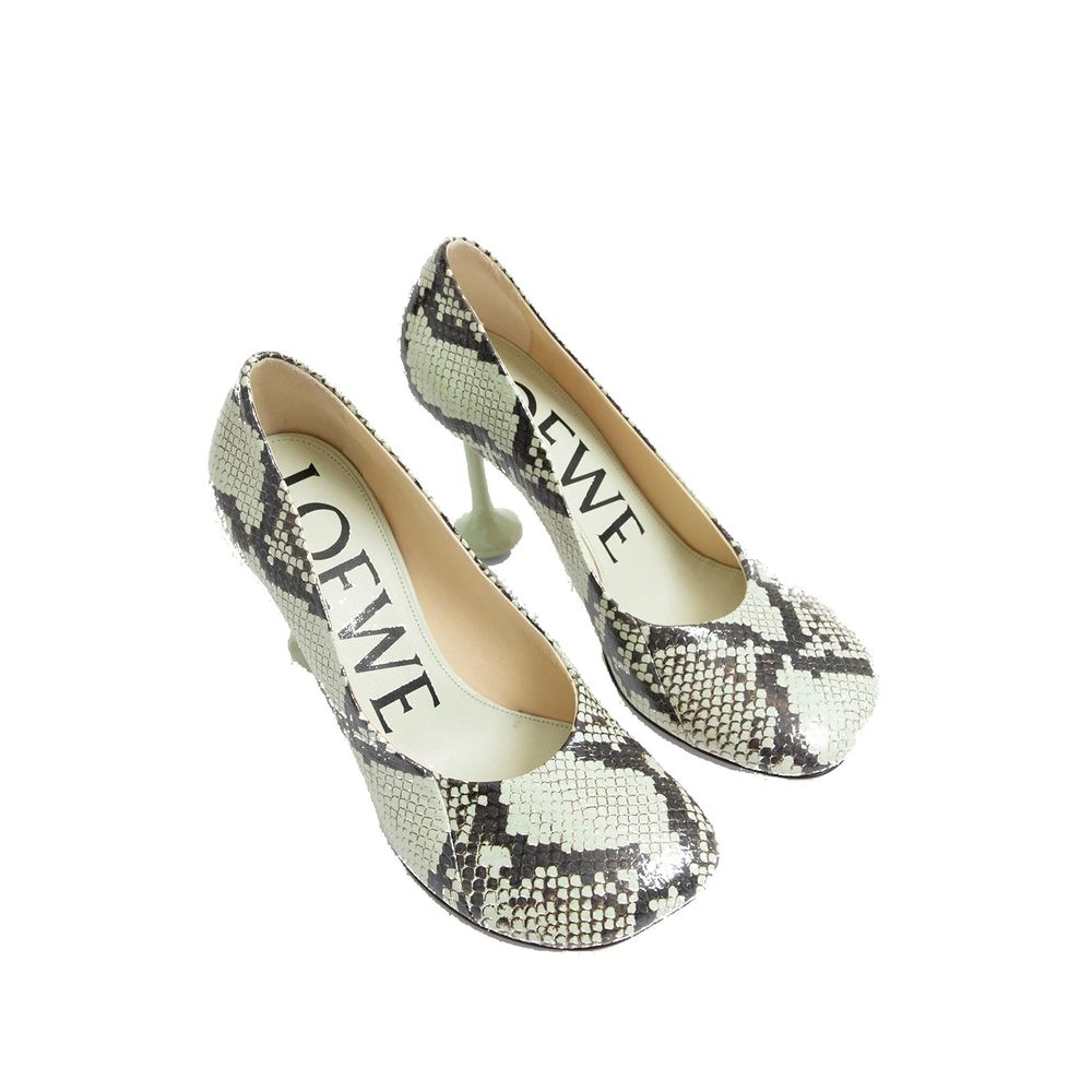 Bicolor Goatskin High Heel Pumps