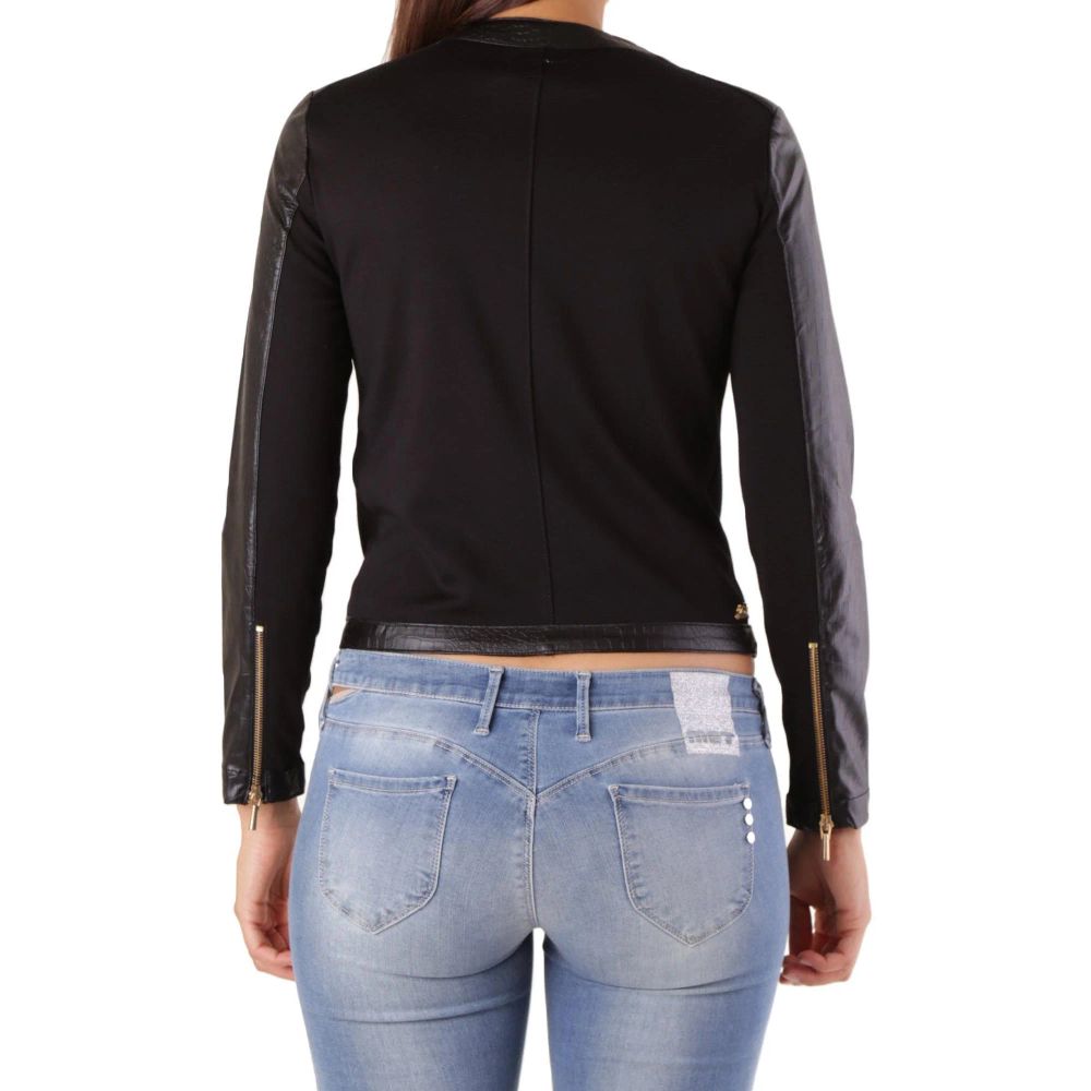 Black Viscose Biker Jacket