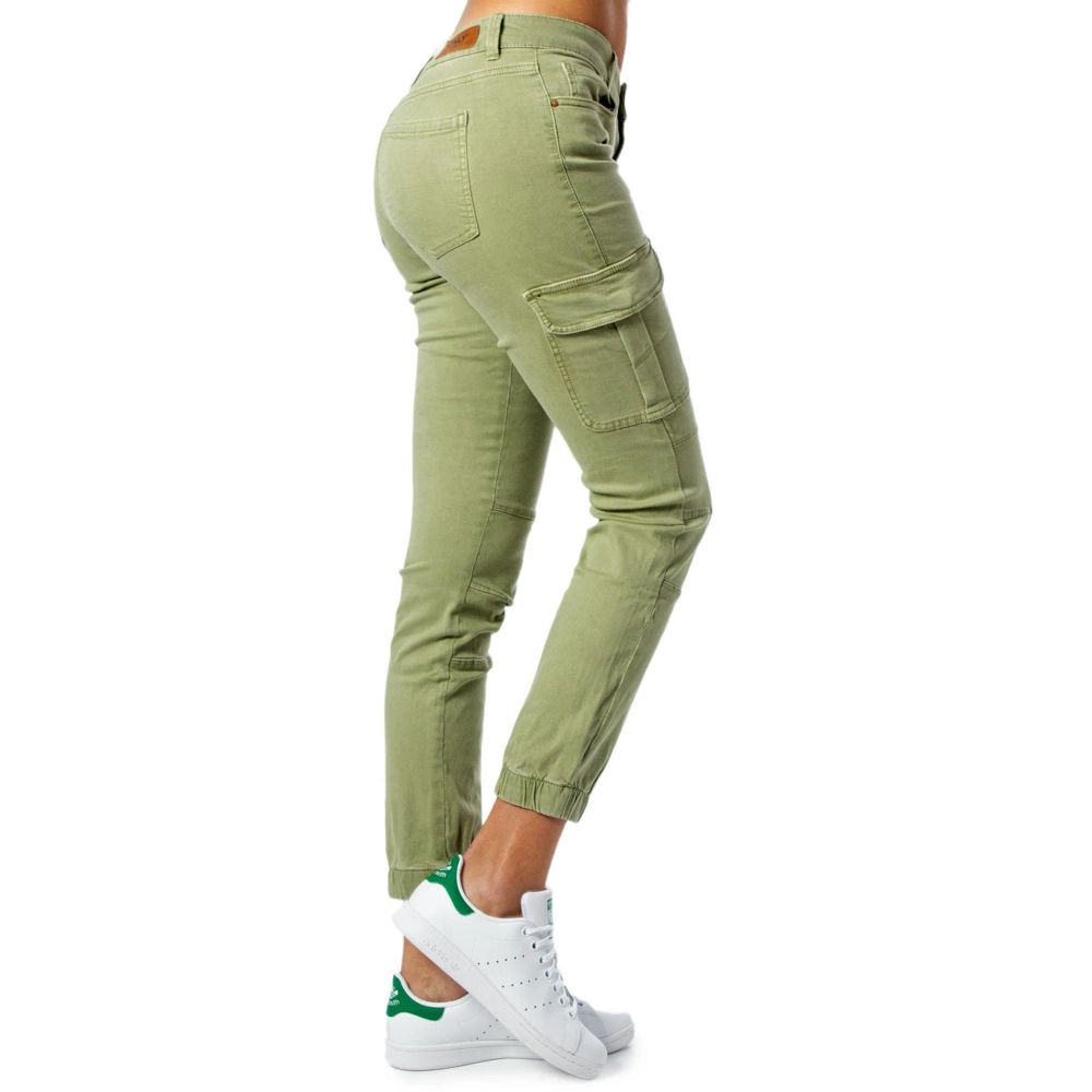Bicolor Cotton Cargo Pants