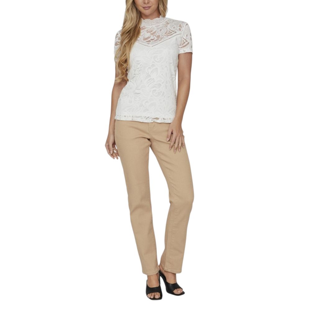 Cream Polyamide T-Shirt