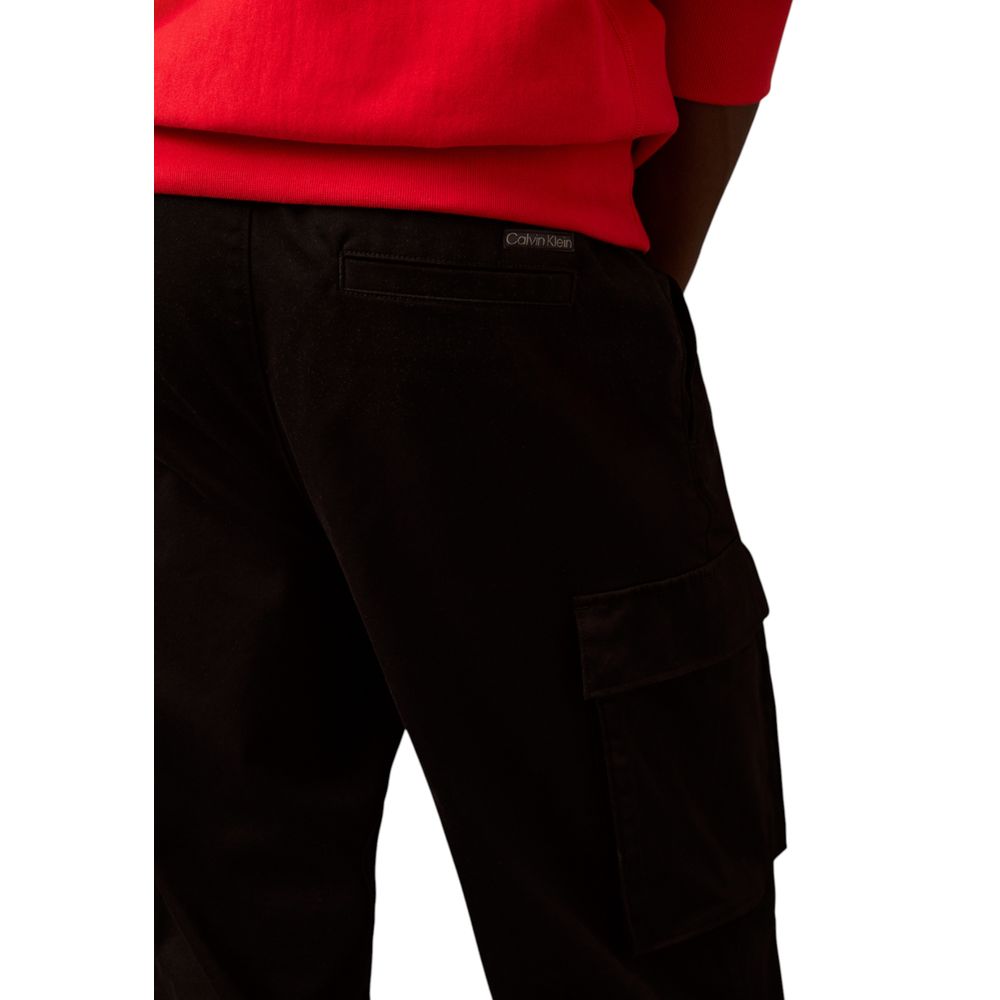 Black Cotton Cargo Pants