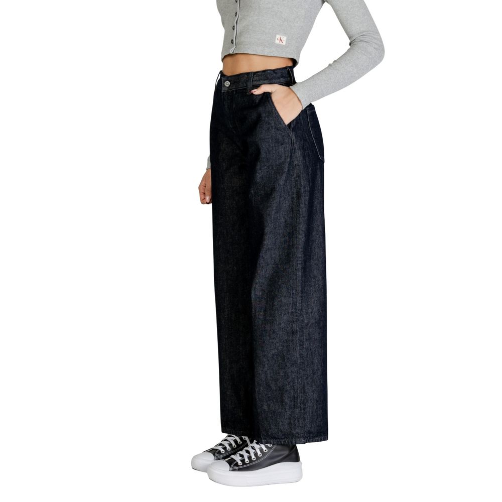 Blue Cotton Bootcut Jeans