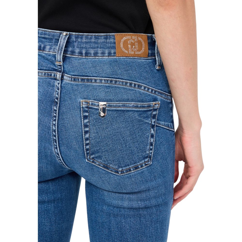 Blue Cotton Bootcut Jeans