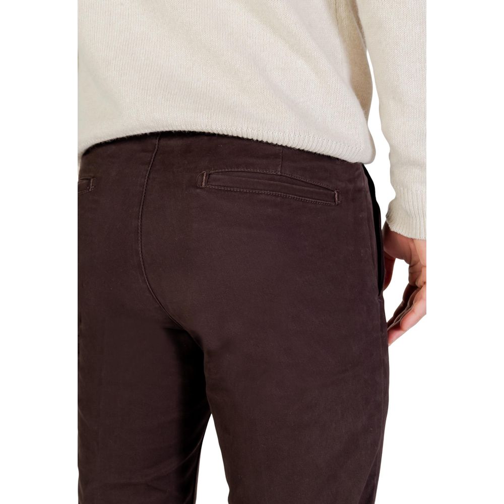 Brown Cotton Skinny Pants