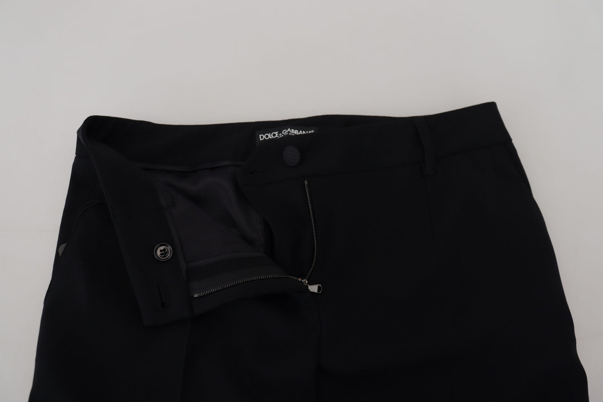 Black Tapered Women Wool Pants