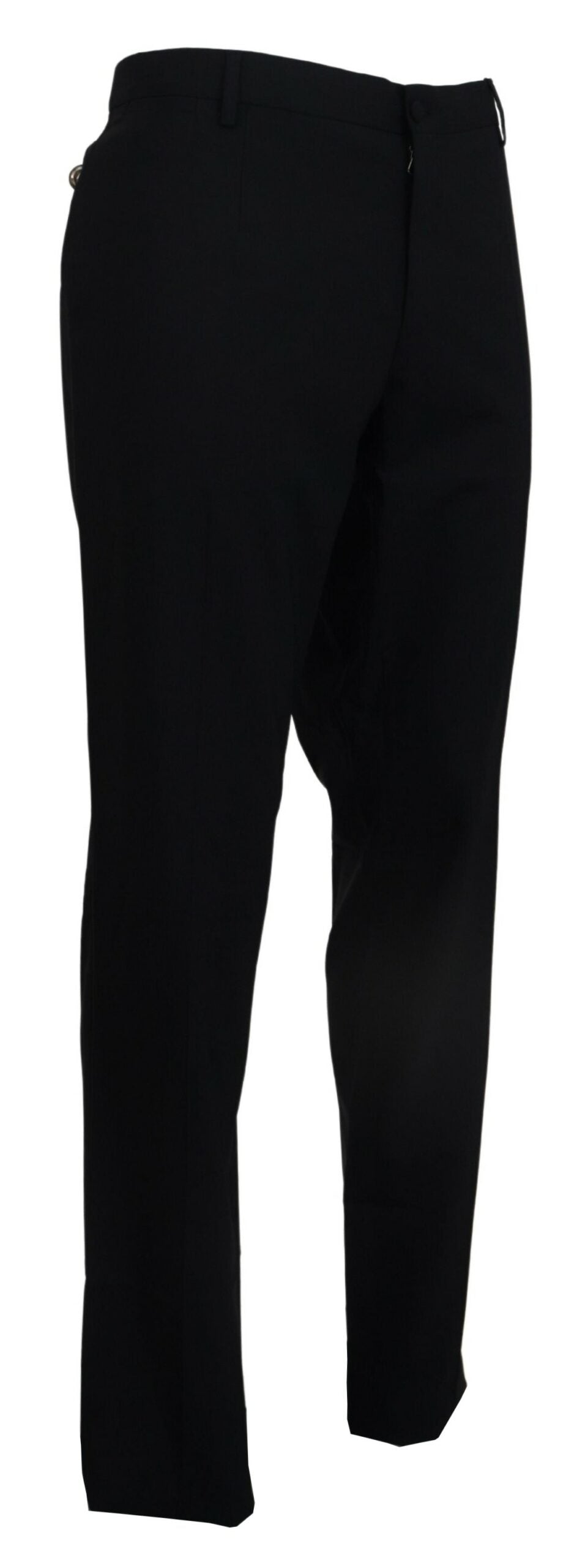 Black Wool Stretch Dress Formal Slim Fit Pant