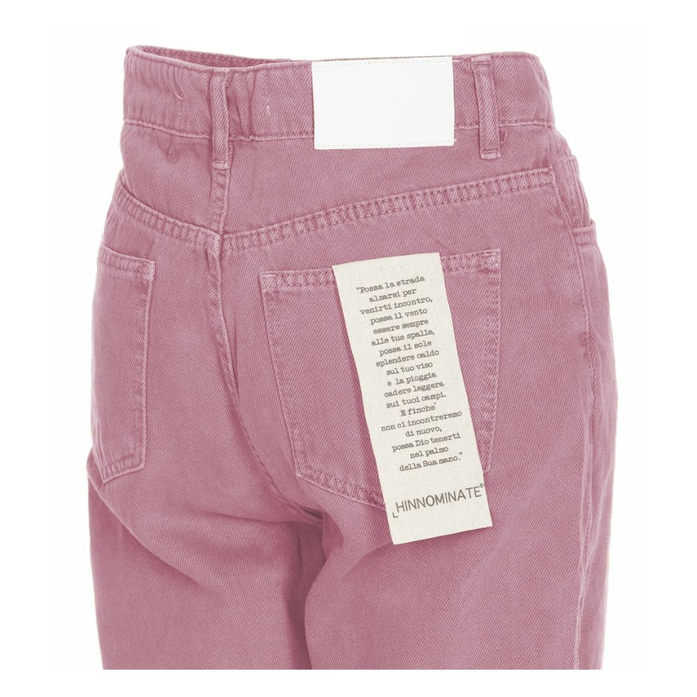 Pink Cotton Jeans & Pants