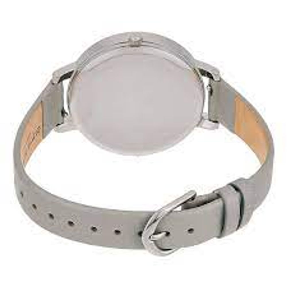 Gray Leather Dress Watch