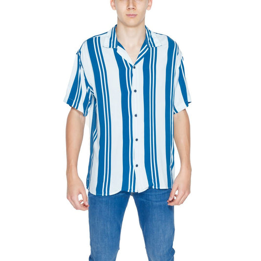 Blue Viscose Shortsleeve Shirt