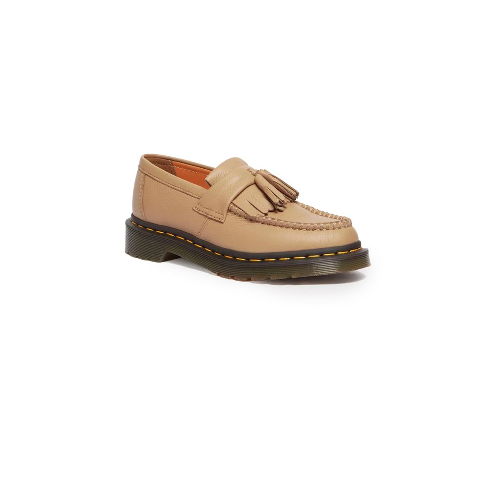 Beige Leather Platform Pumps