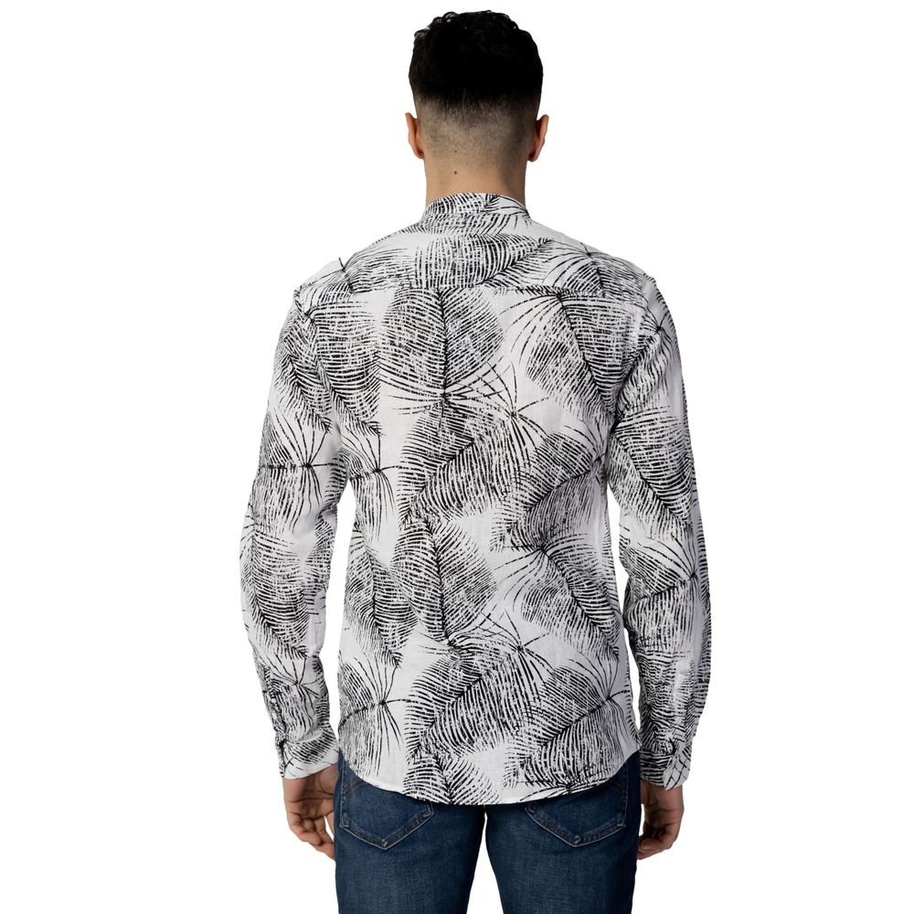 Black Linen Pattern Shirt