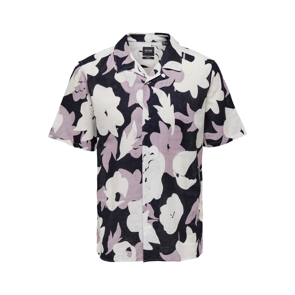 Purple Linen Shortsleeve Shirt