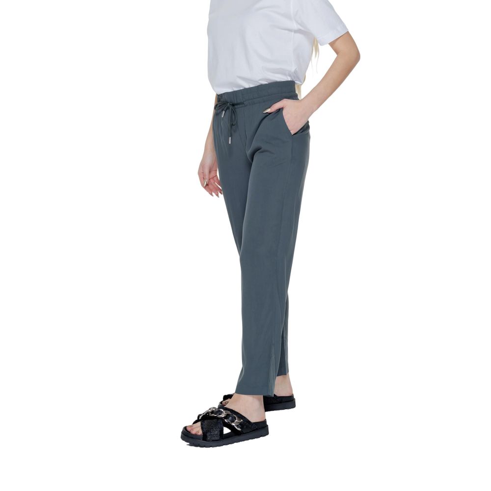 Green Viscose Casual Pants