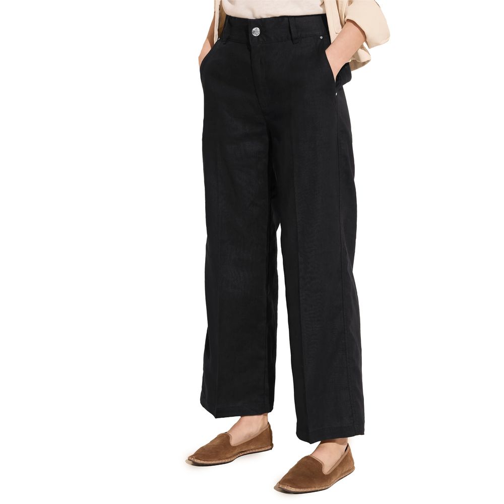 Black Linen Casual Pants