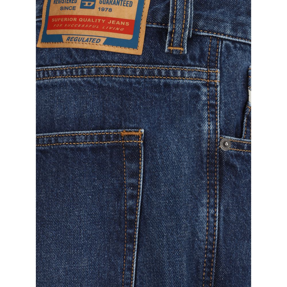 Blue Cotton Relaxed Fit Jeans