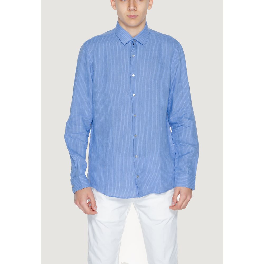 Blue Linen Dress Shirt