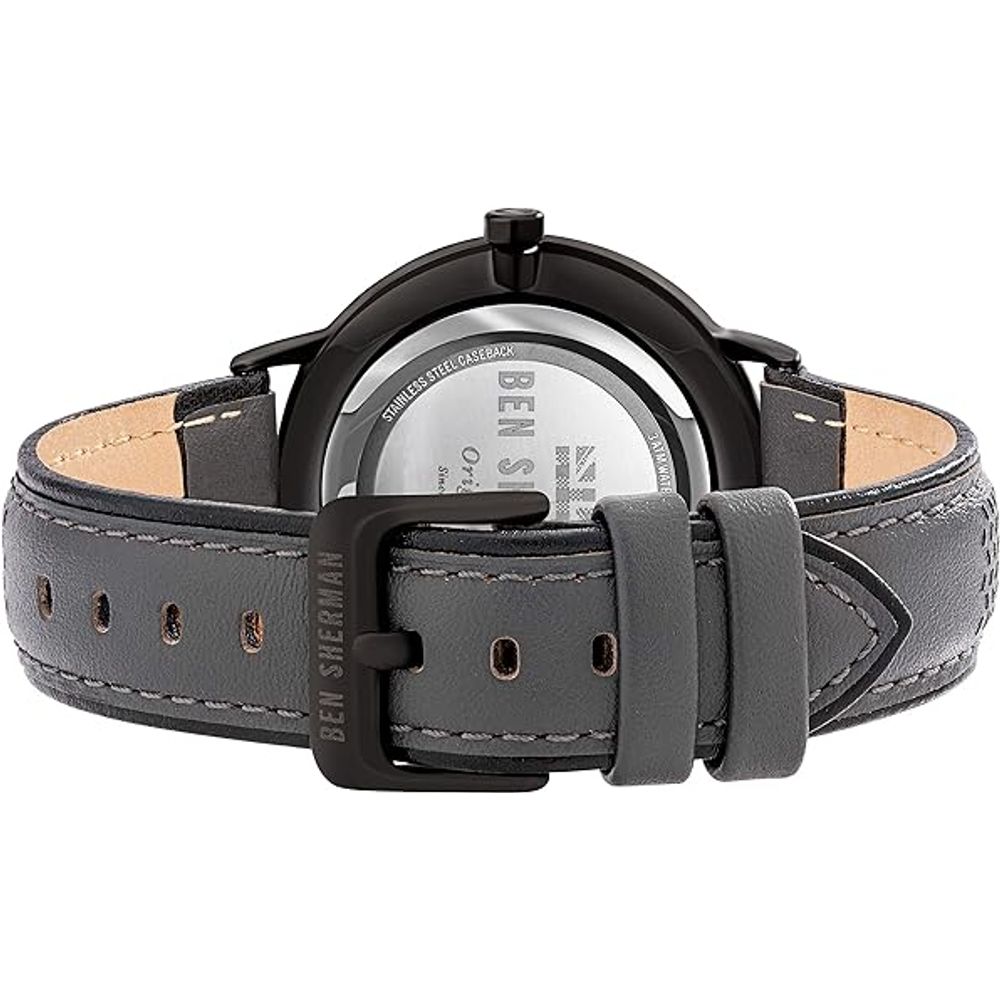 Black Leather Dress Watch