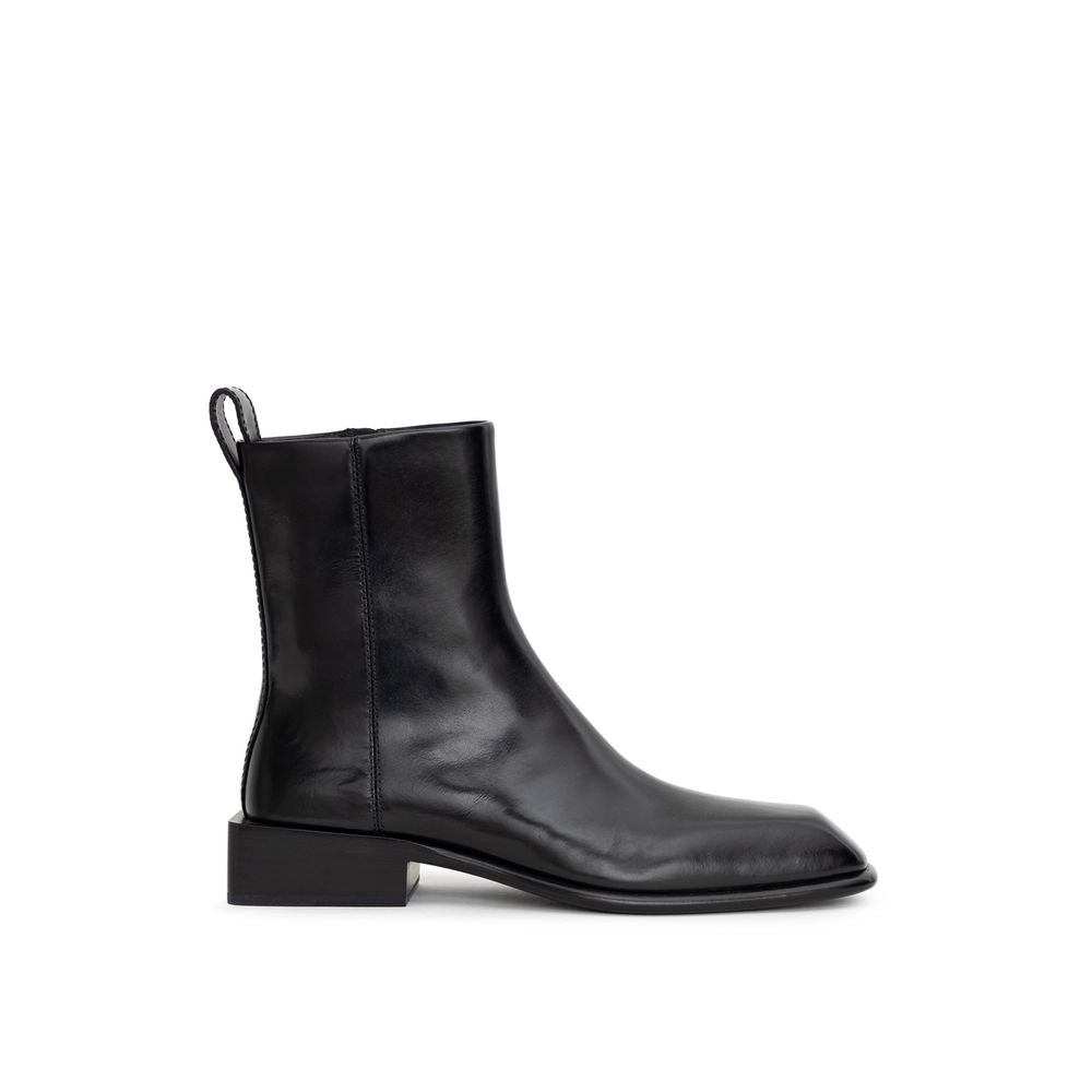 Black Leather Ankle Boots