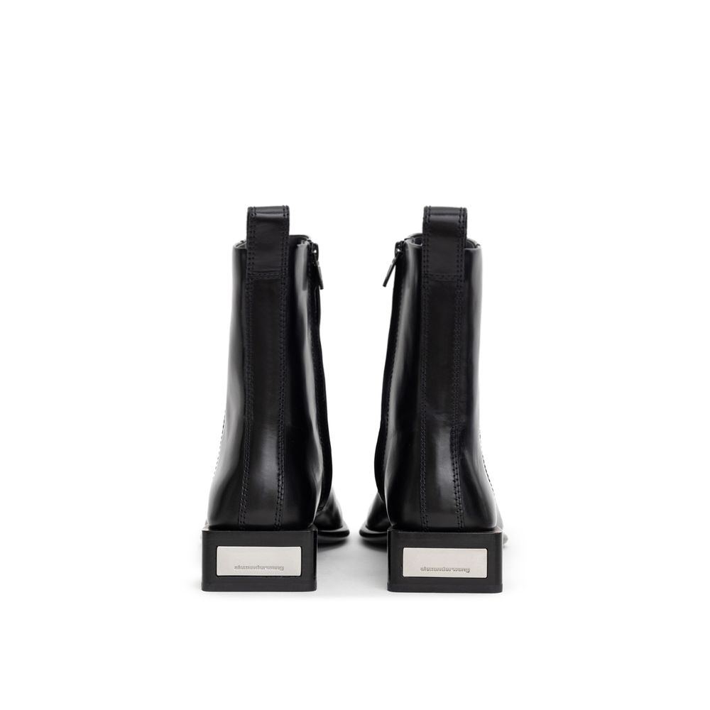 Black Leather Ankle Boots