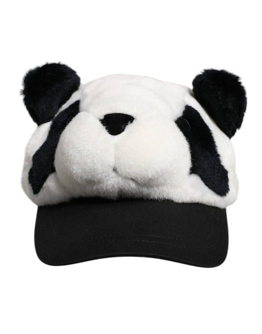 Black White Panda Fur Women Baseball Cap
