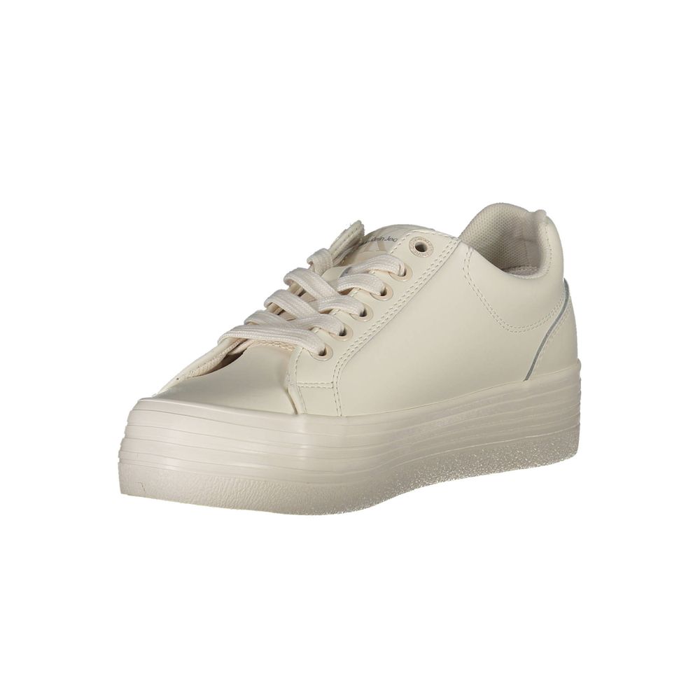 White Polyester Sneaker