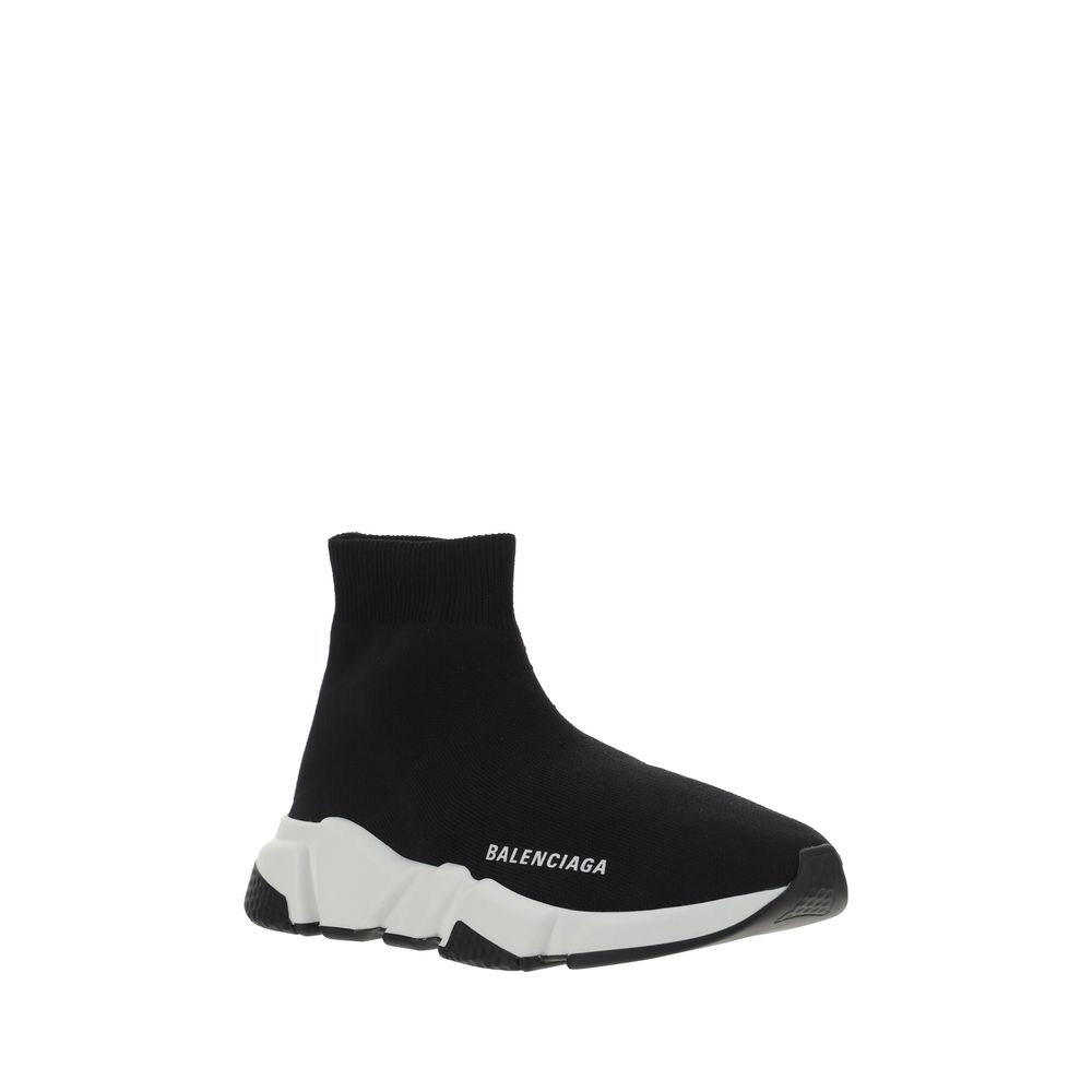 Black Polyester Athletic Sneakers