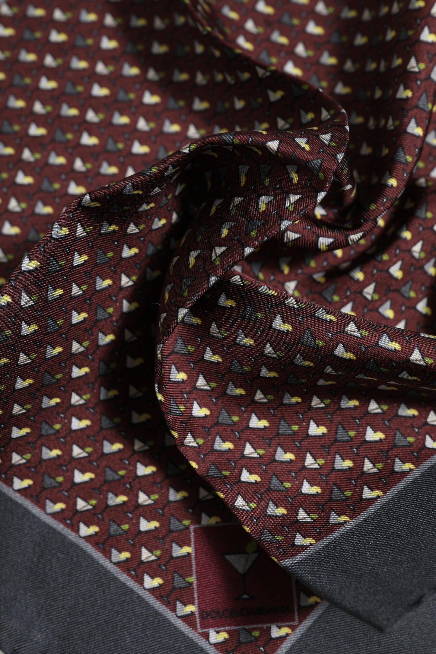 Maroon Cocktail Silk Square Foulard Scarf