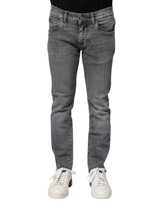 Gray Cotton Skinny Denim Trouser Jeans