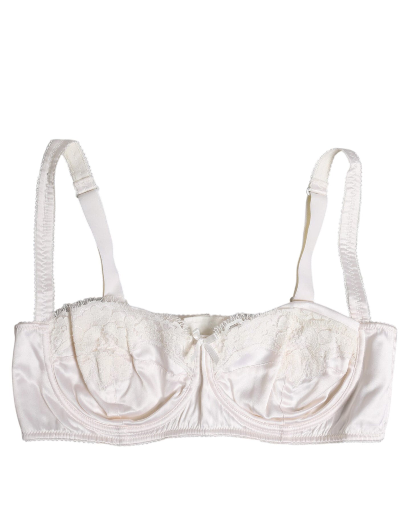 White Silk Underwired Balconette Bra Underwear