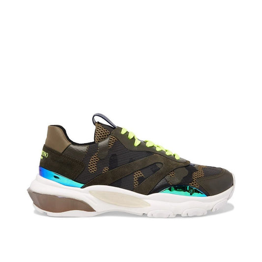 Green Fabric Athletic Sneakers