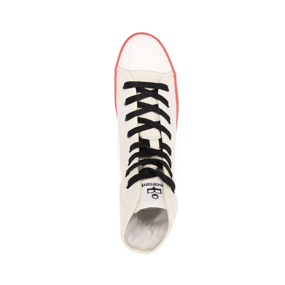 Beige Canvas High Top Sneakers