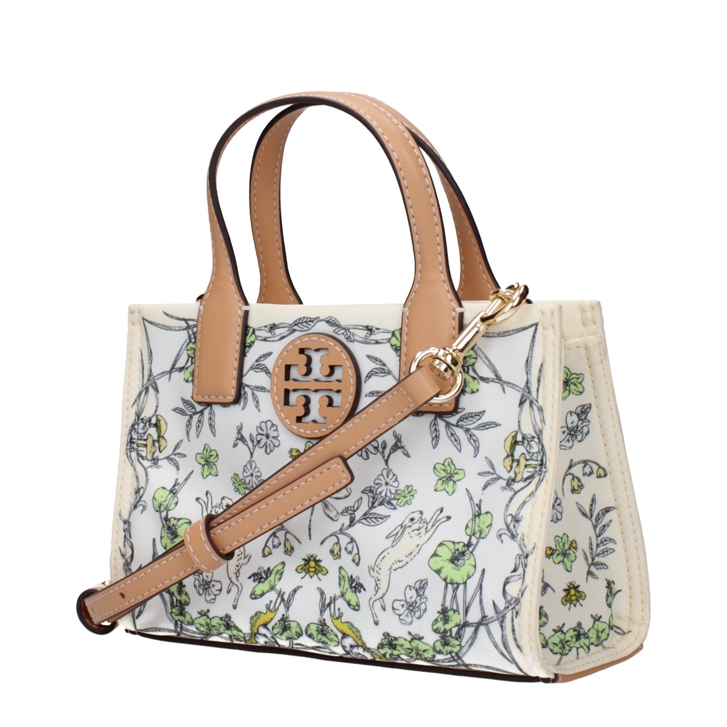 Beige Fabric Handbag