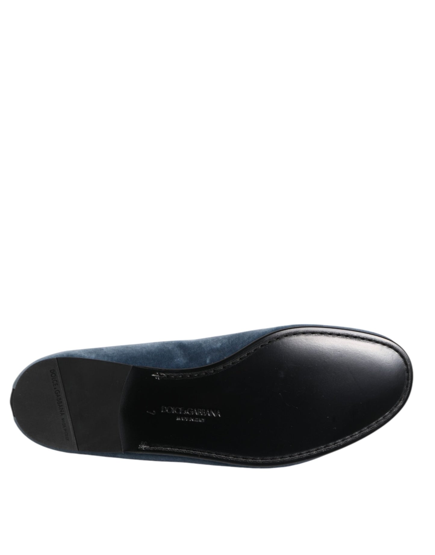 Blue Velvet DG Logo Loafers Formal Shoes