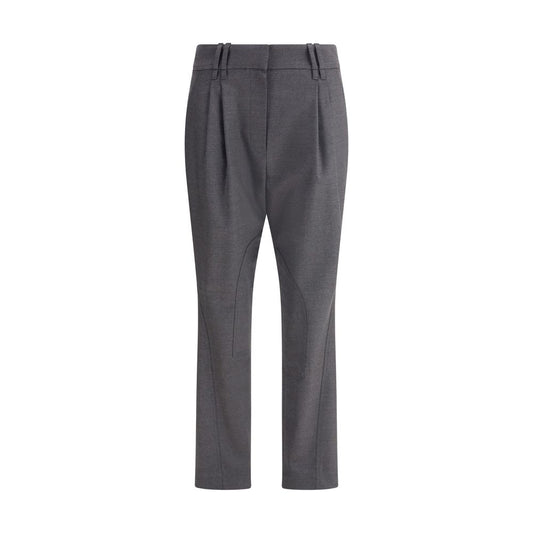 Yellow Fleece Wool Casual Pants