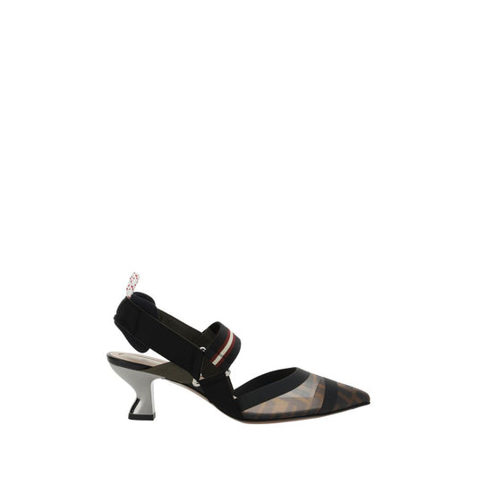 Multicolor Polyamide Mid Heel Pumps