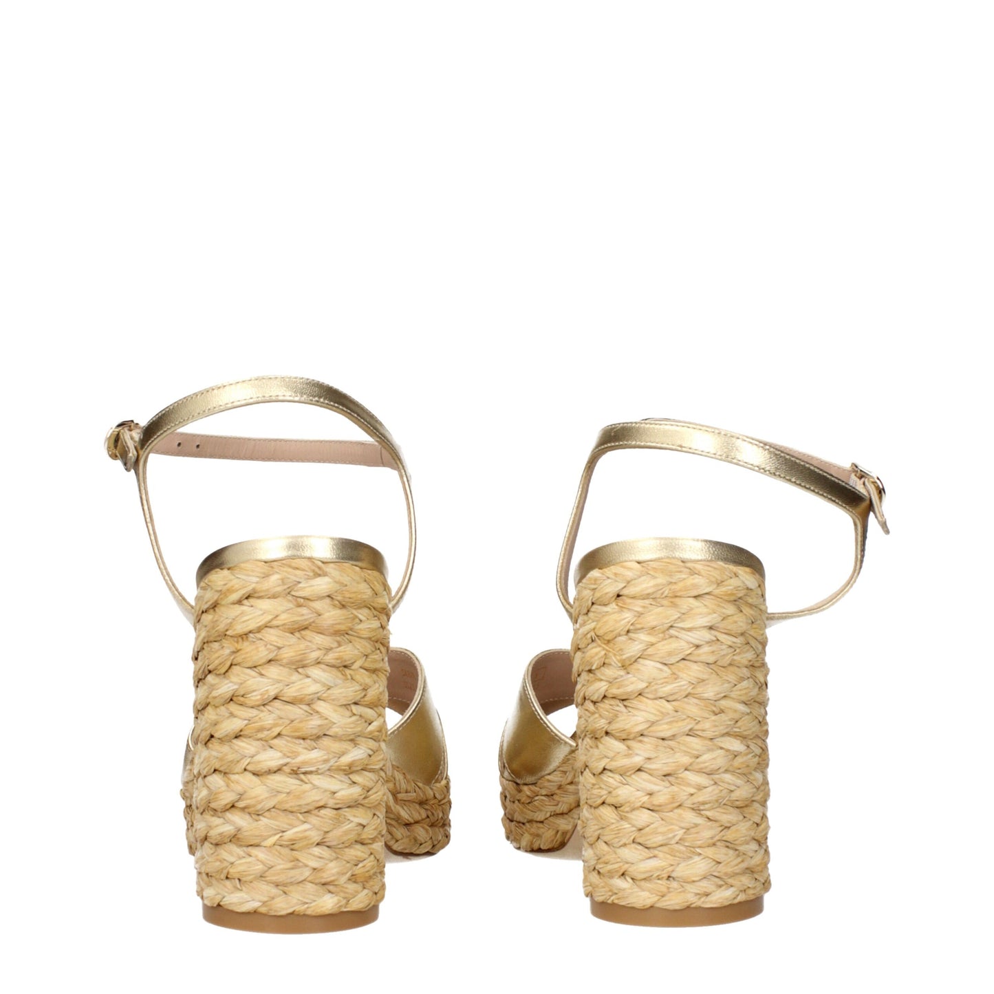 Gold Leather Platform Sandals