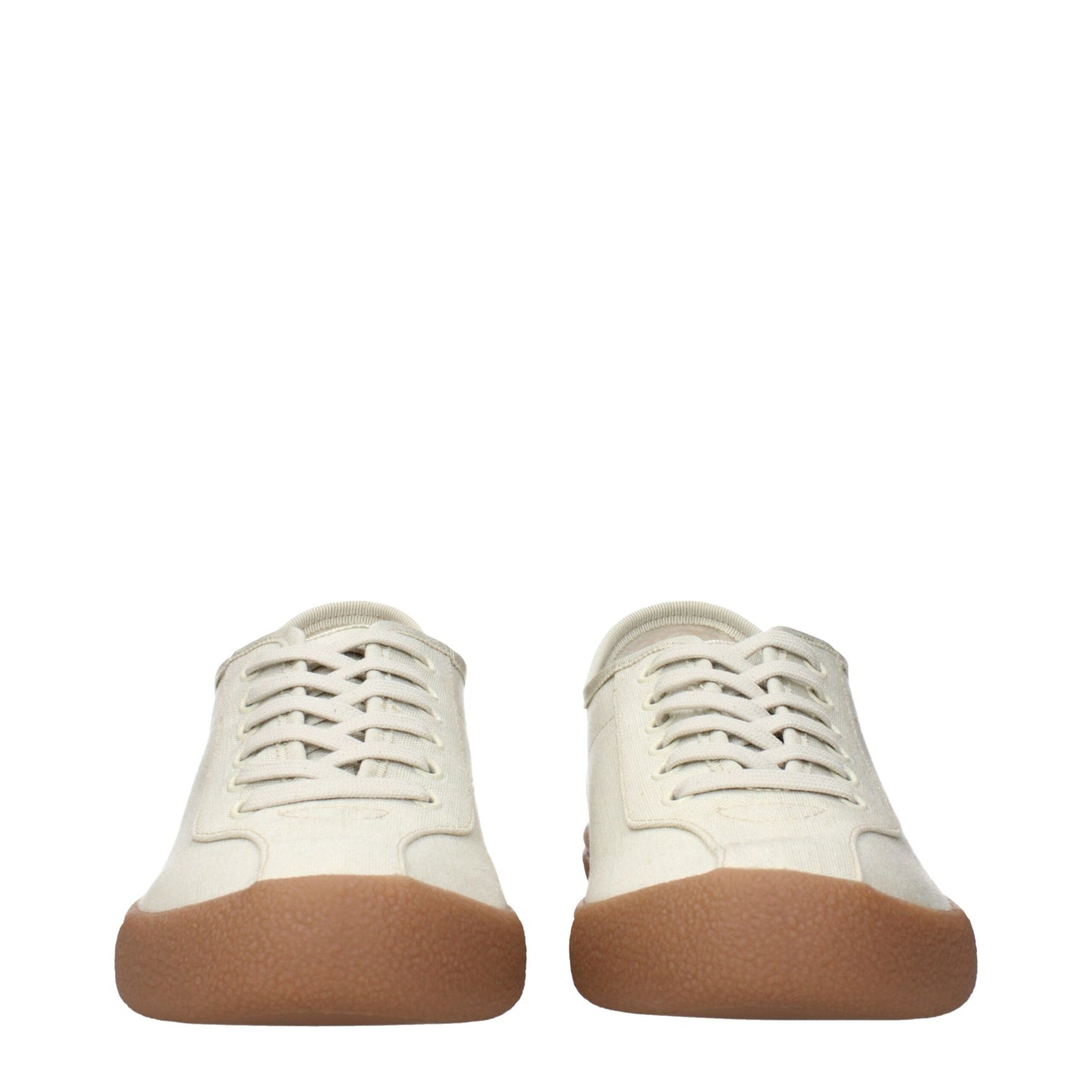 Beige Fabric Sneakers