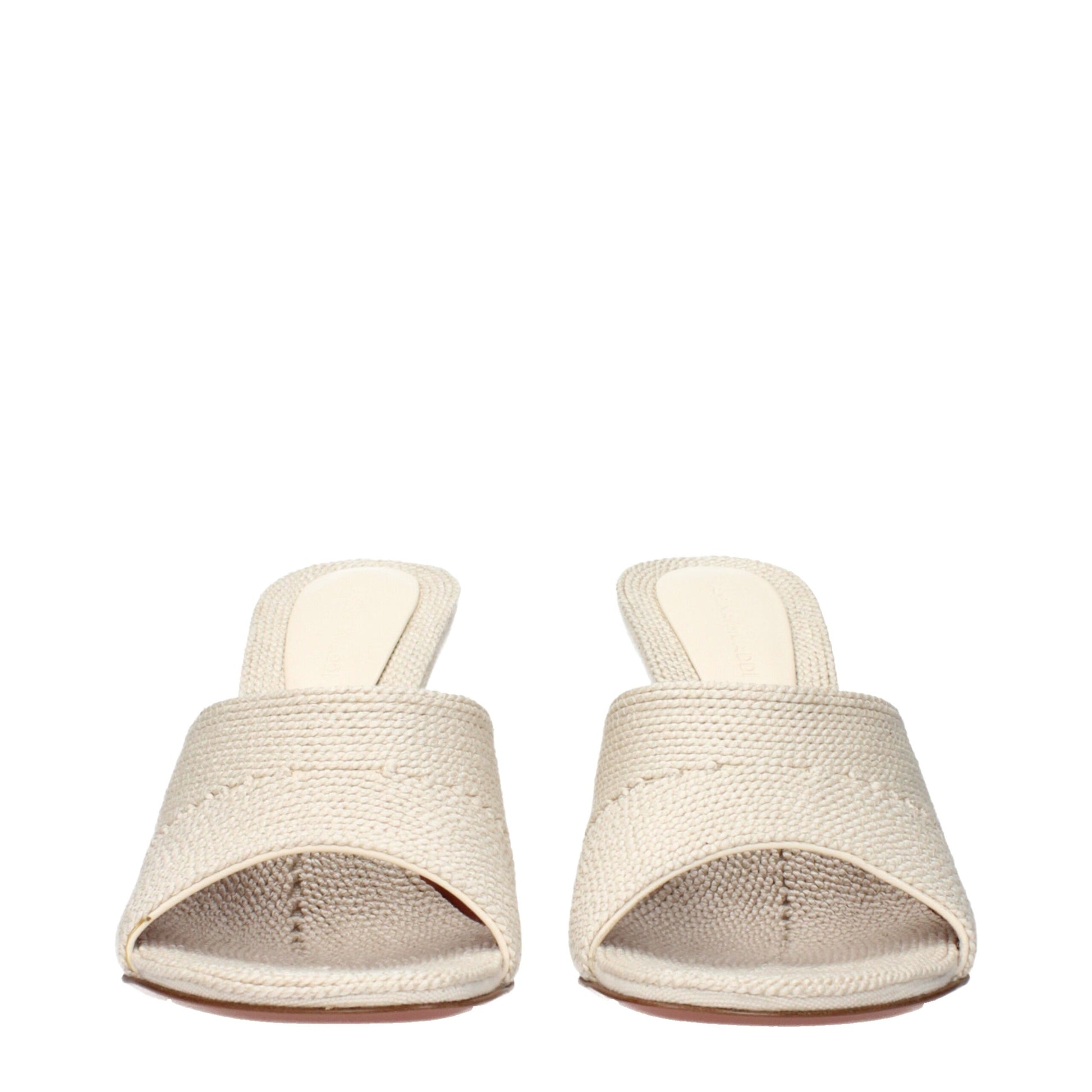 Beige Fabric Slippers