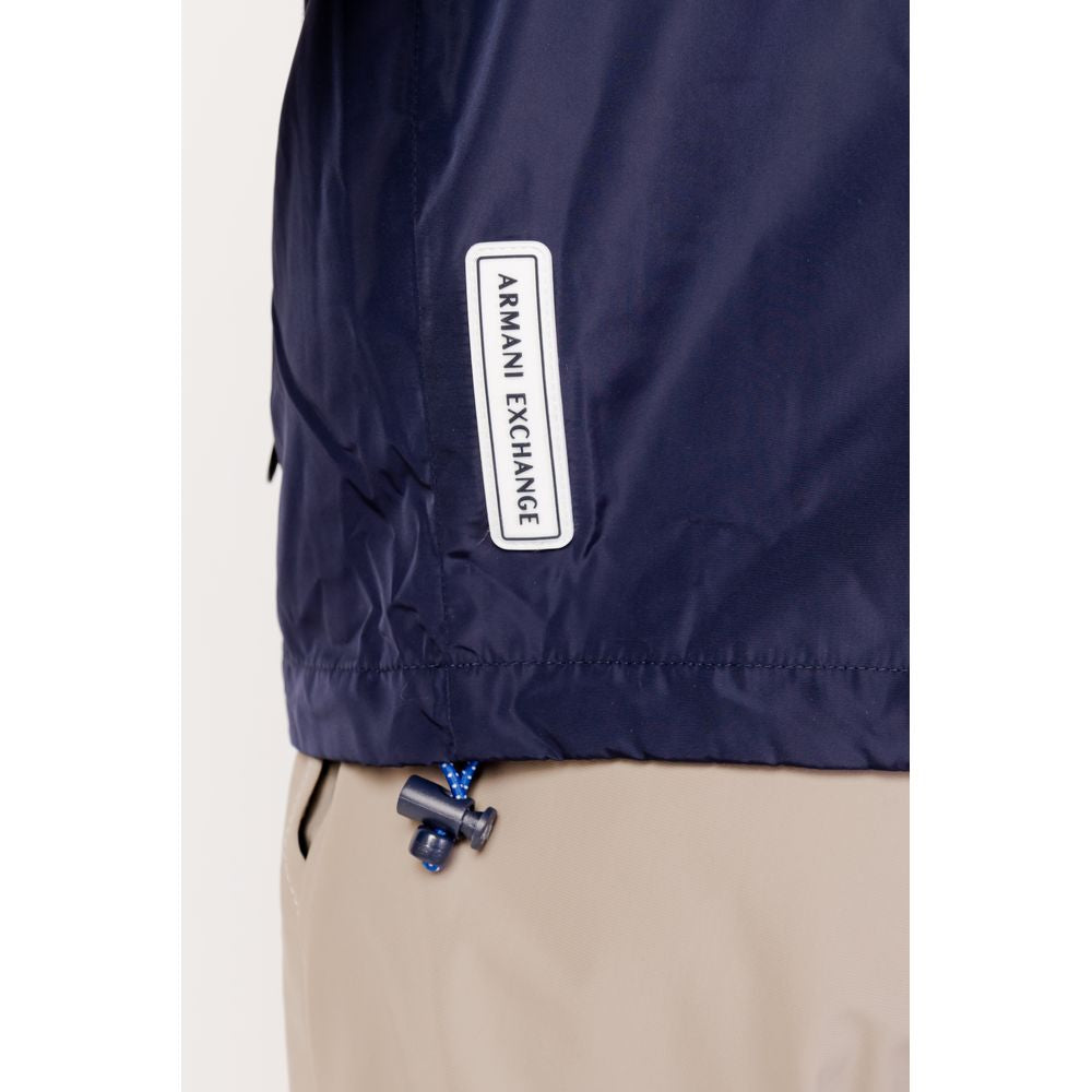 Blue Polyester Shell Jacket