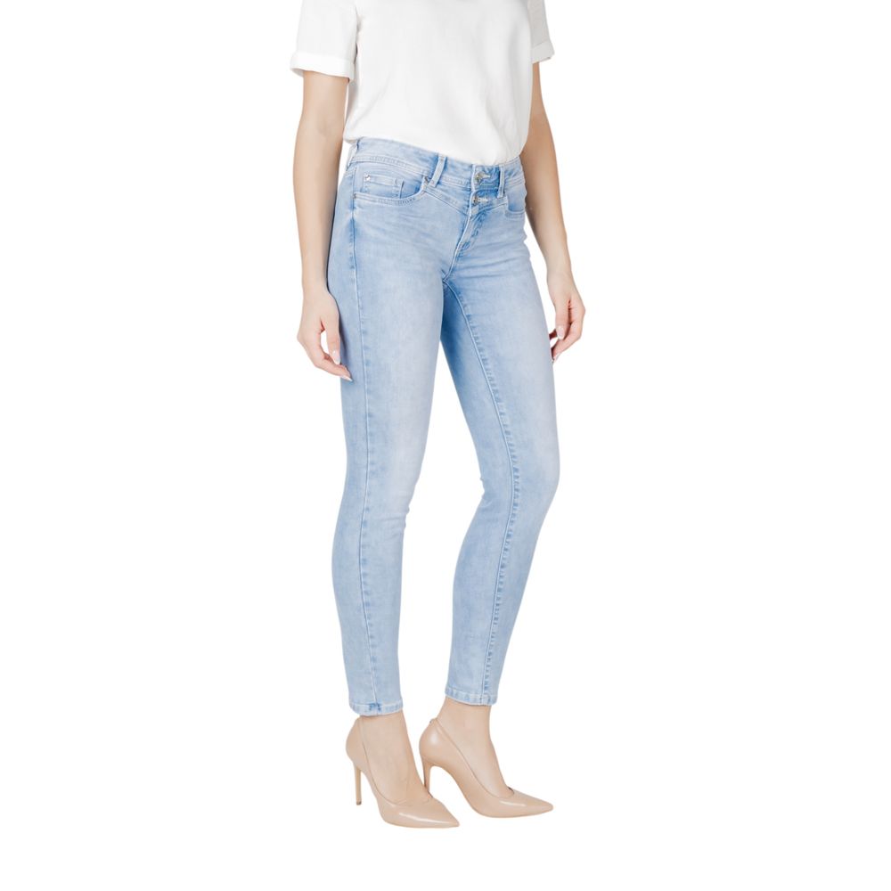 Light Blue Cotton Skinny Jeans
