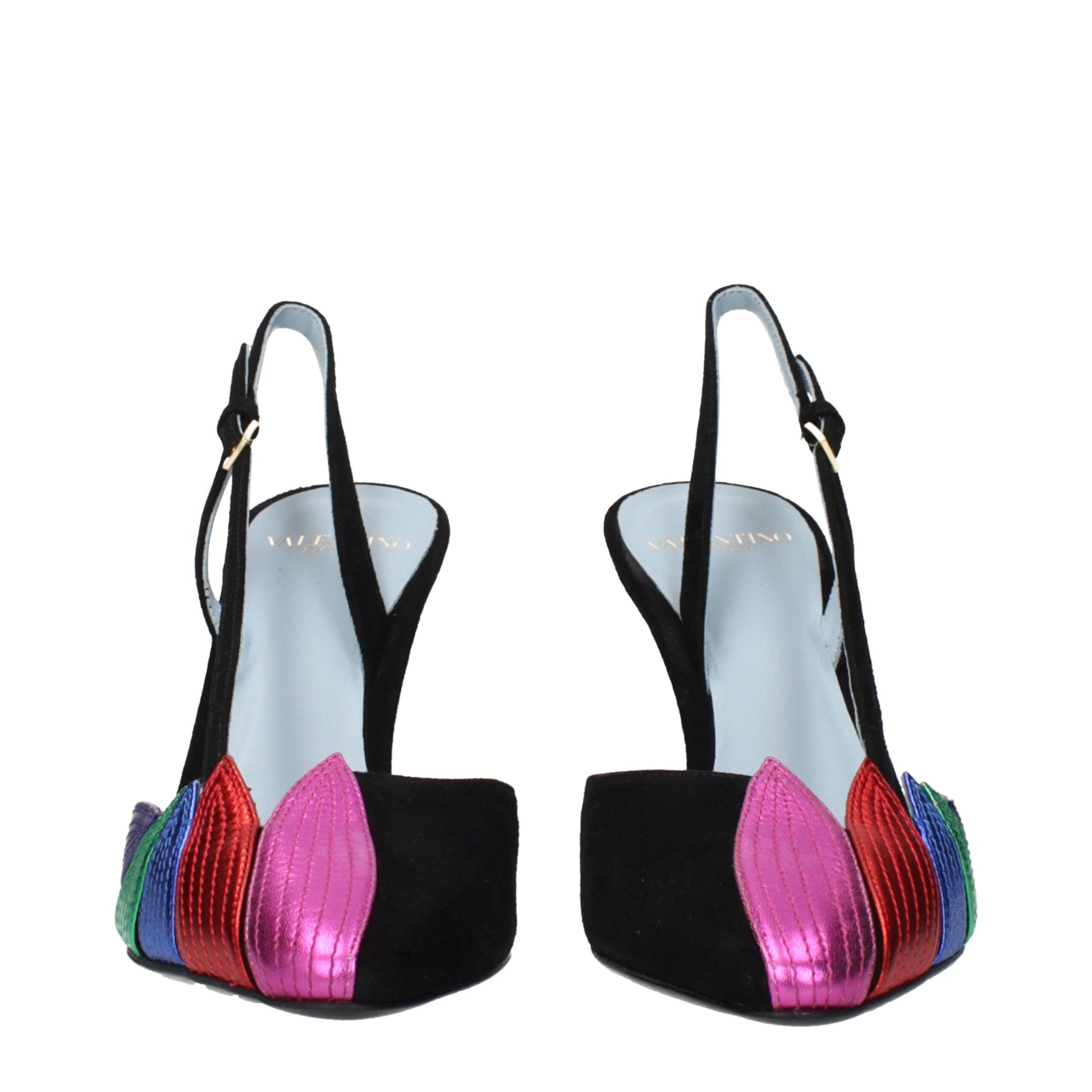 Black Leather High Heel Pumps