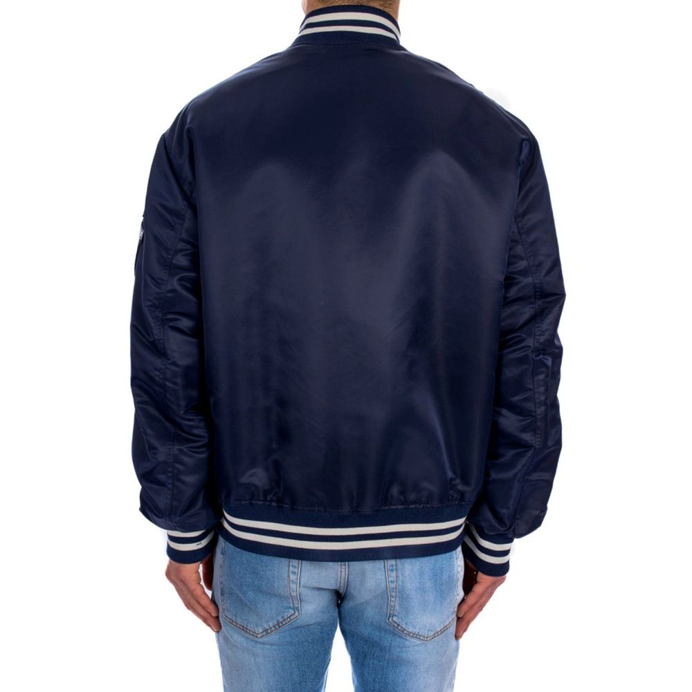 Blue Nylon Bomber
