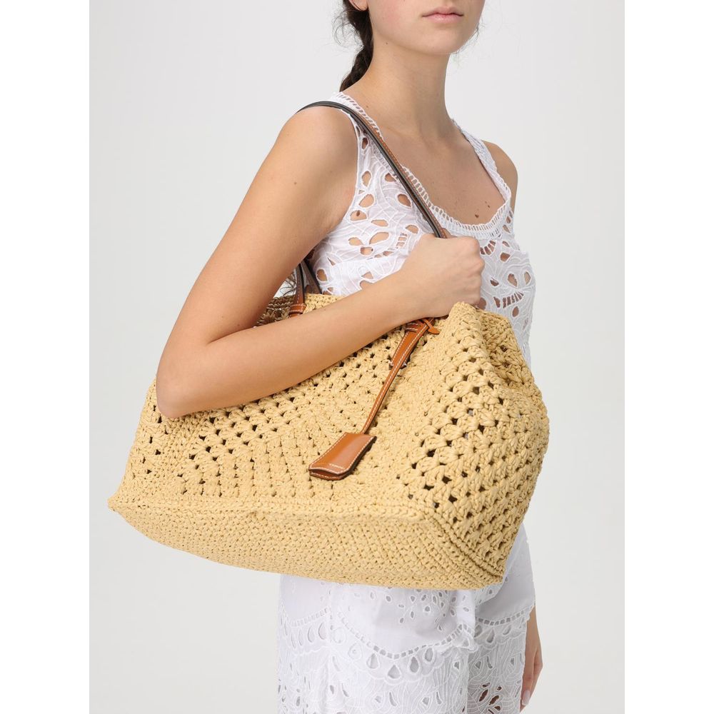 Beige Leather Handbag