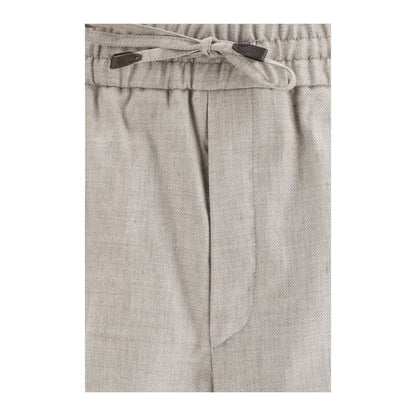 Gray Linen Casual Pants