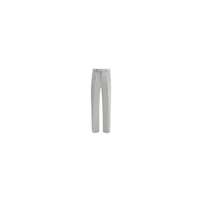 Gray Wool Casual Pants