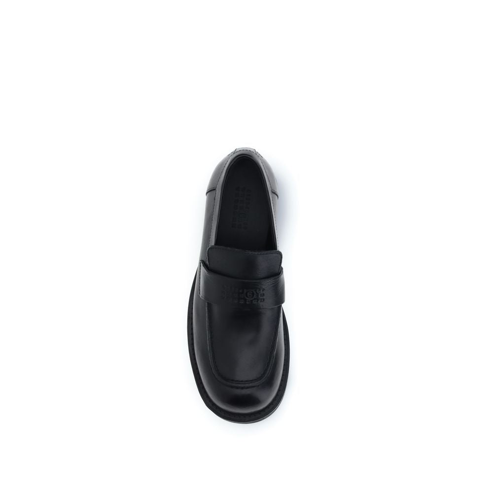 Black Calf Leather Bos Taurus Slip-On Loafers