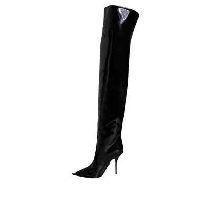 Black Leather Over The Knee
