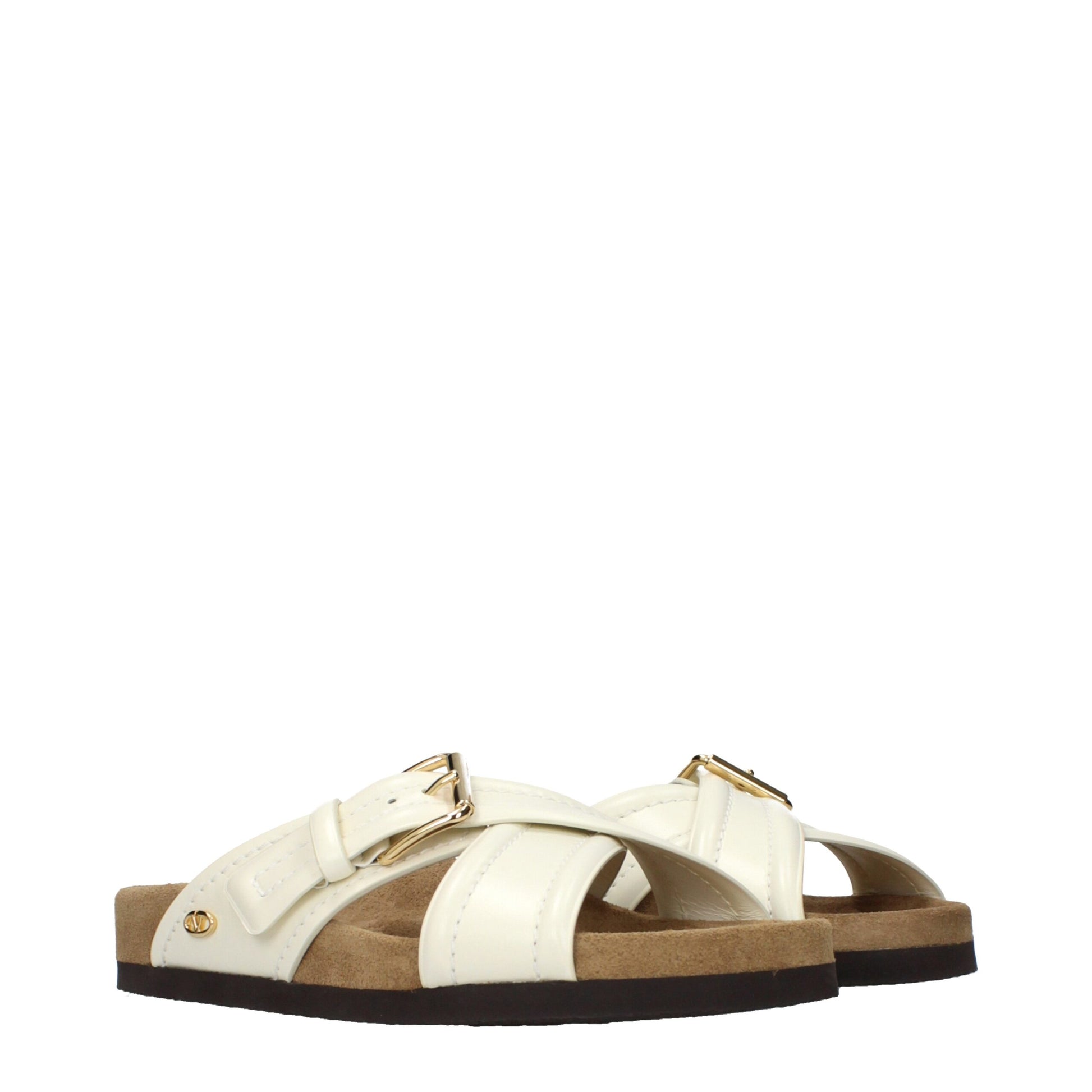 Beige Leather Slippers