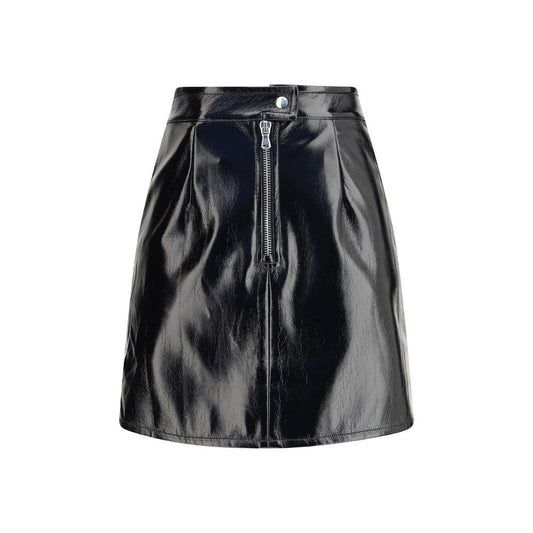 Black Cotton Mini Skirt