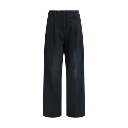 Black Cotton Casual Pants